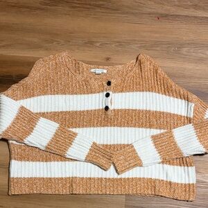 Striped Orange and White Women's Sweater